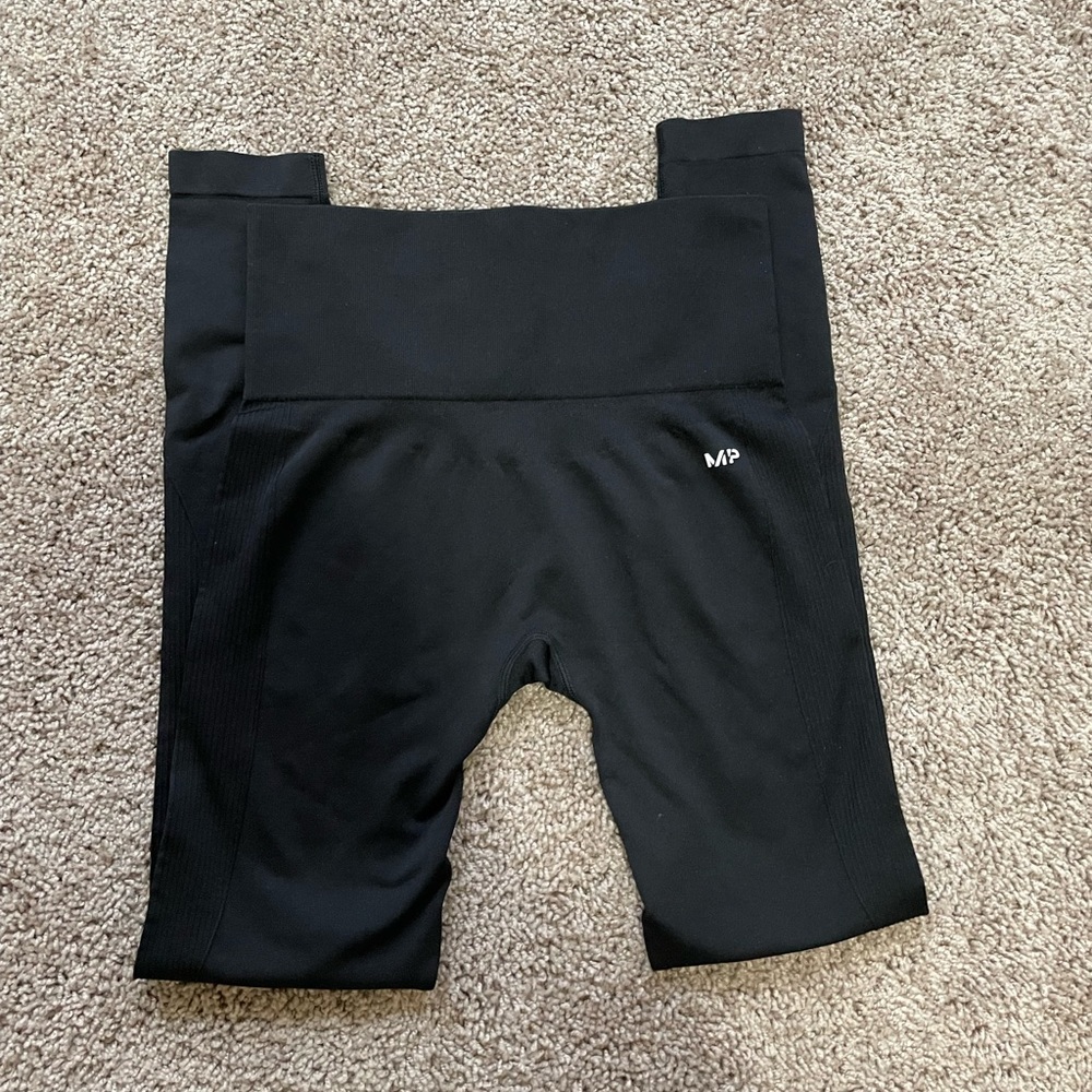 Myprotein, small, seamless leggings, black